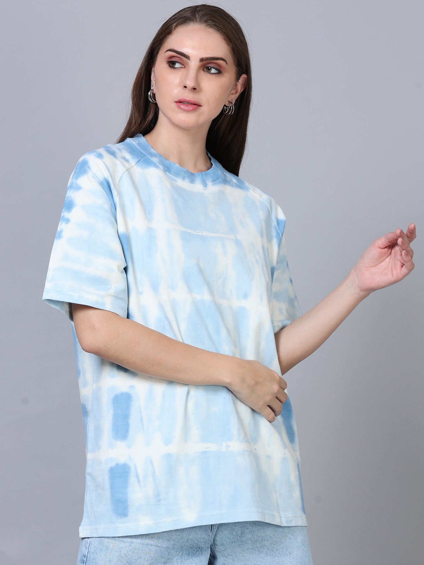 Women Tie & Dye Pattern Oversized T-Shirt