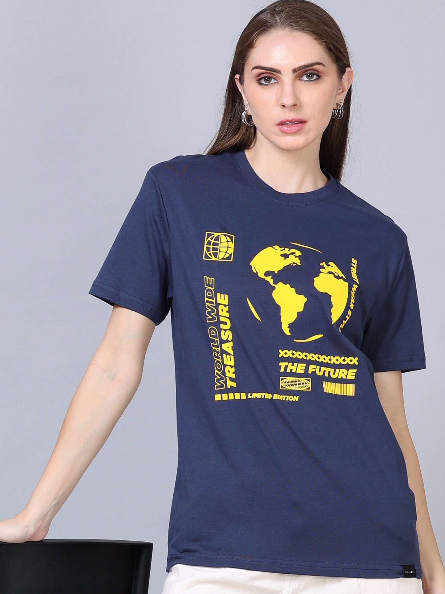 Women THE FUTURE Printed Relaxed Fit T-Shirt