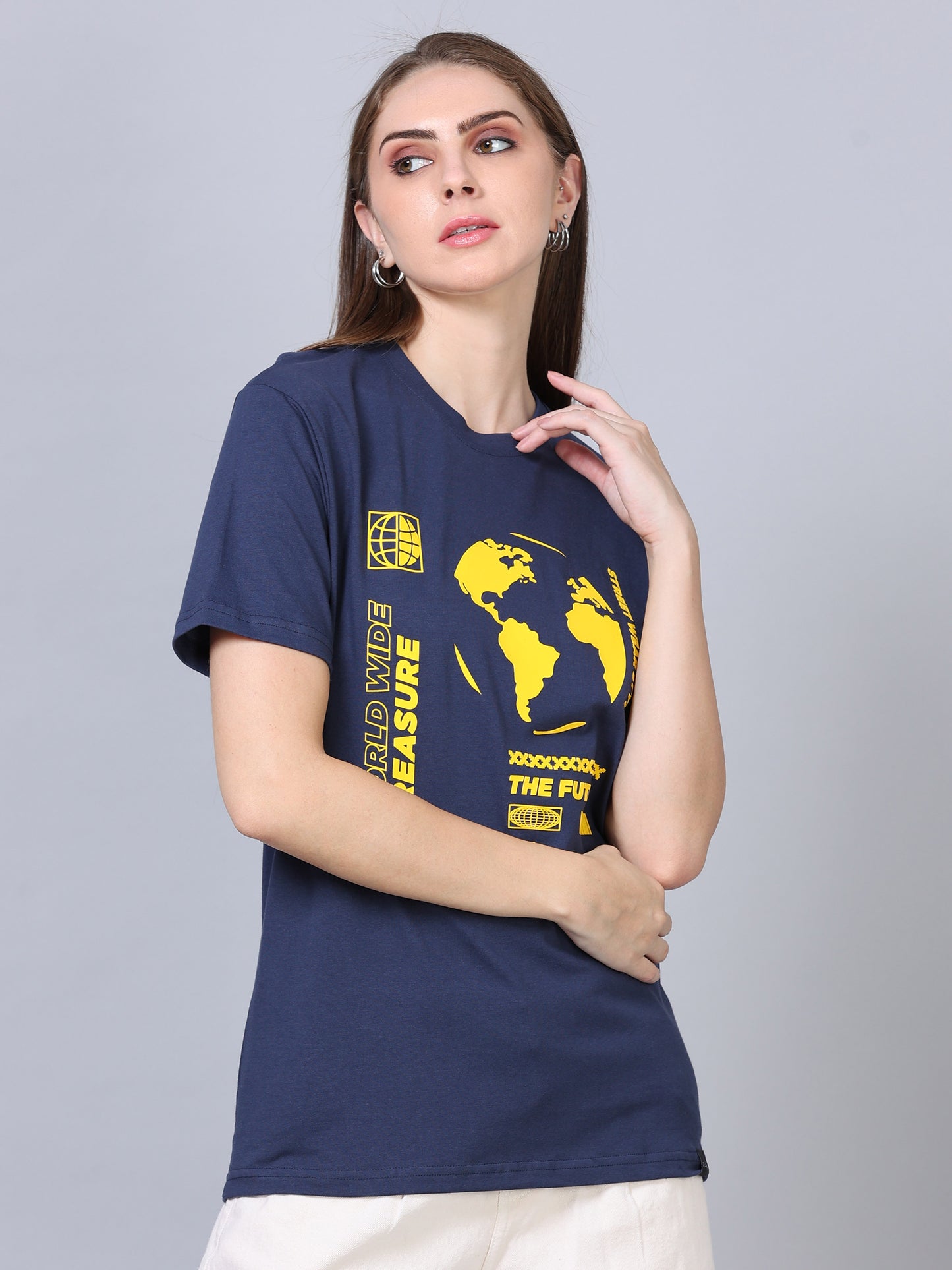 Women THE FUTURE Printed Relaxed Fit T-Shirt
