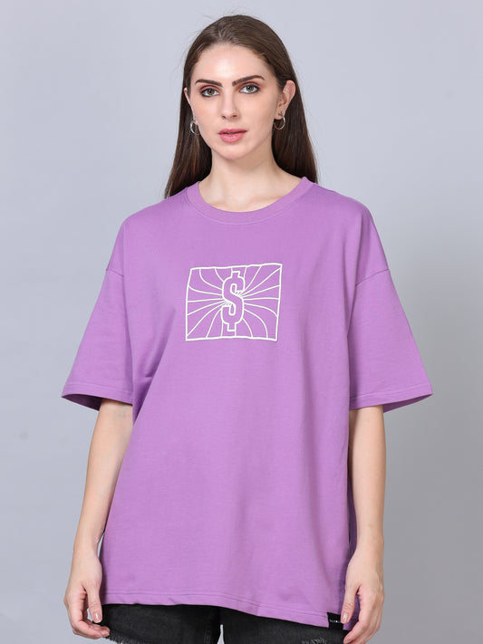 Women MONEY MAKER Printed Oversized T-Shirt