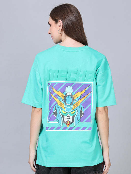 Women MECHA Printed Oversized T-Shirt