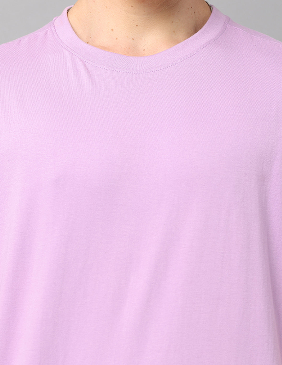 Men Lavender Solid Oversized T-Shirt
