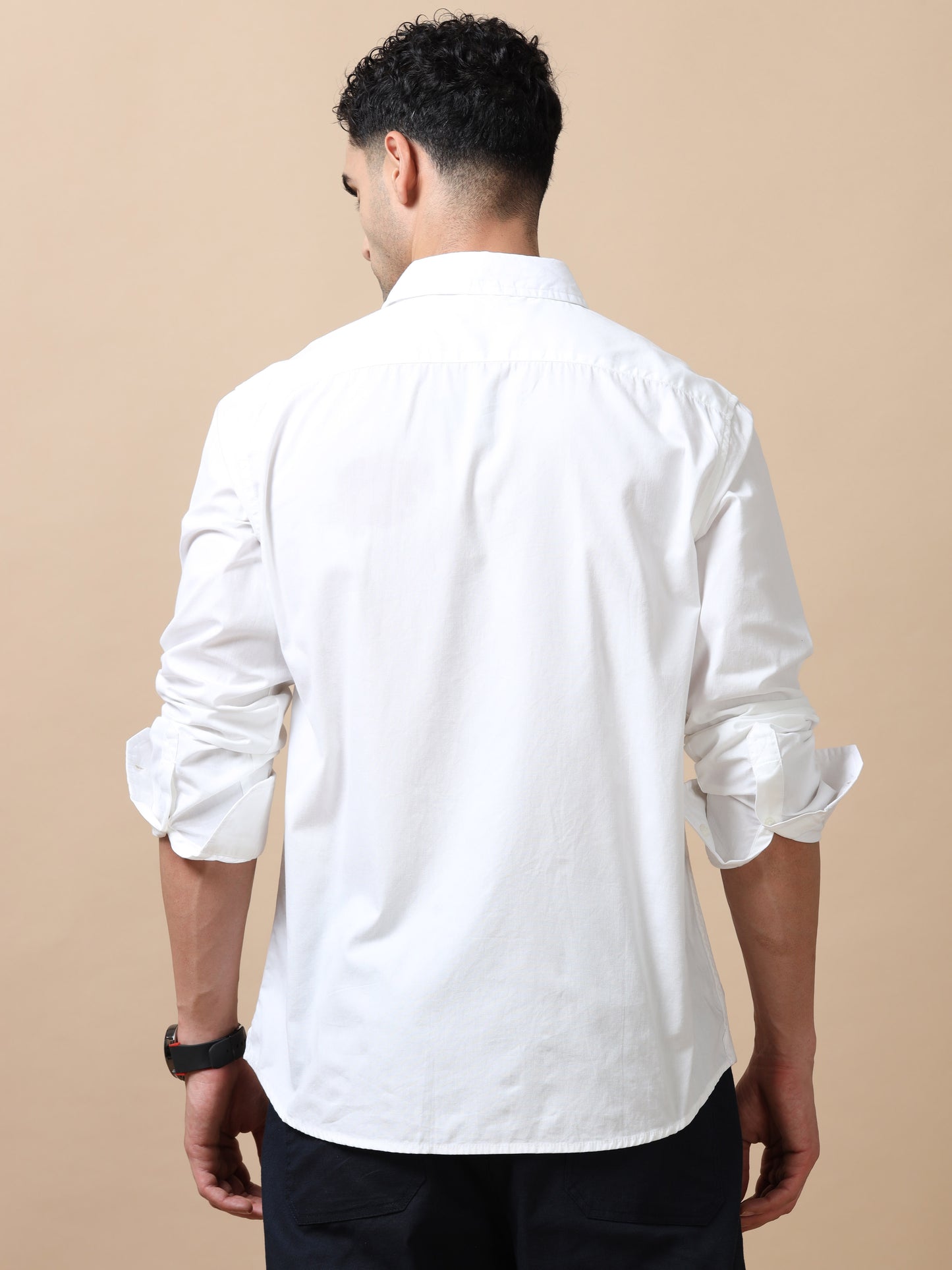 Premium Men Shirt, Regular Fit, Pure Cotton, Full Sleeve,White SILISOUL