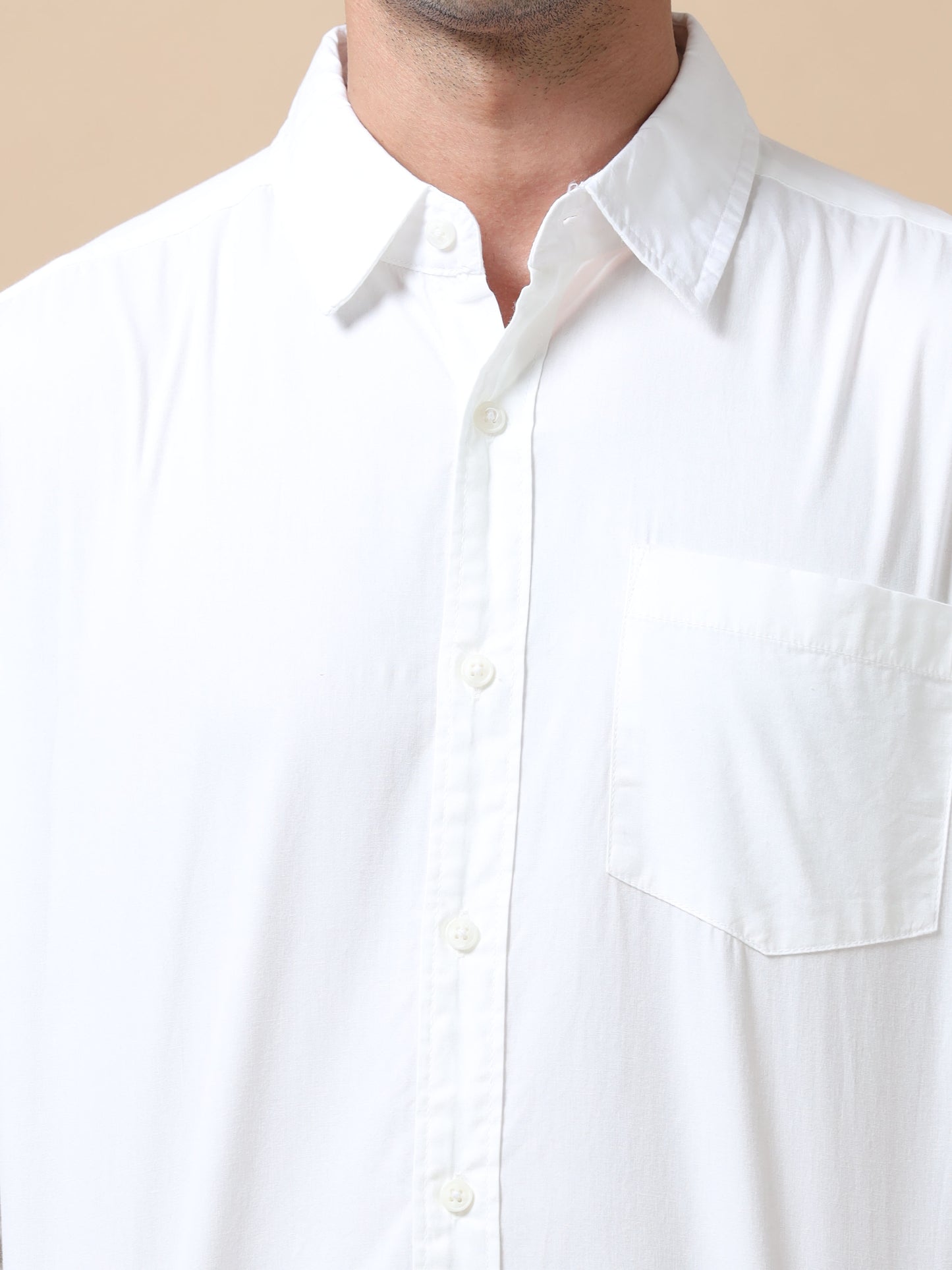 Premium Men Shirt, Regular Fit, Pure Cotton, Full Sleeve,White