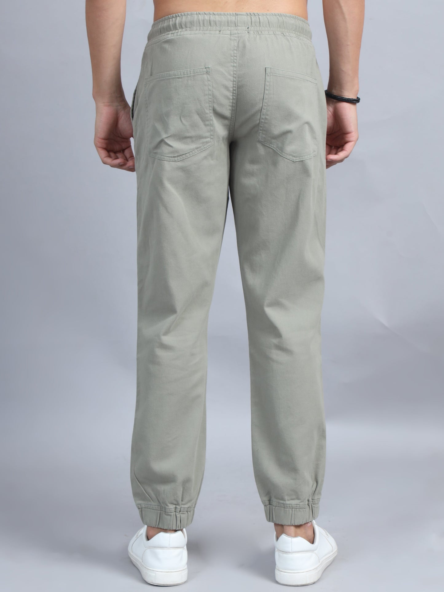 Men Cotton Regular Fit Cargo Joggers, SAGE SILISOUL