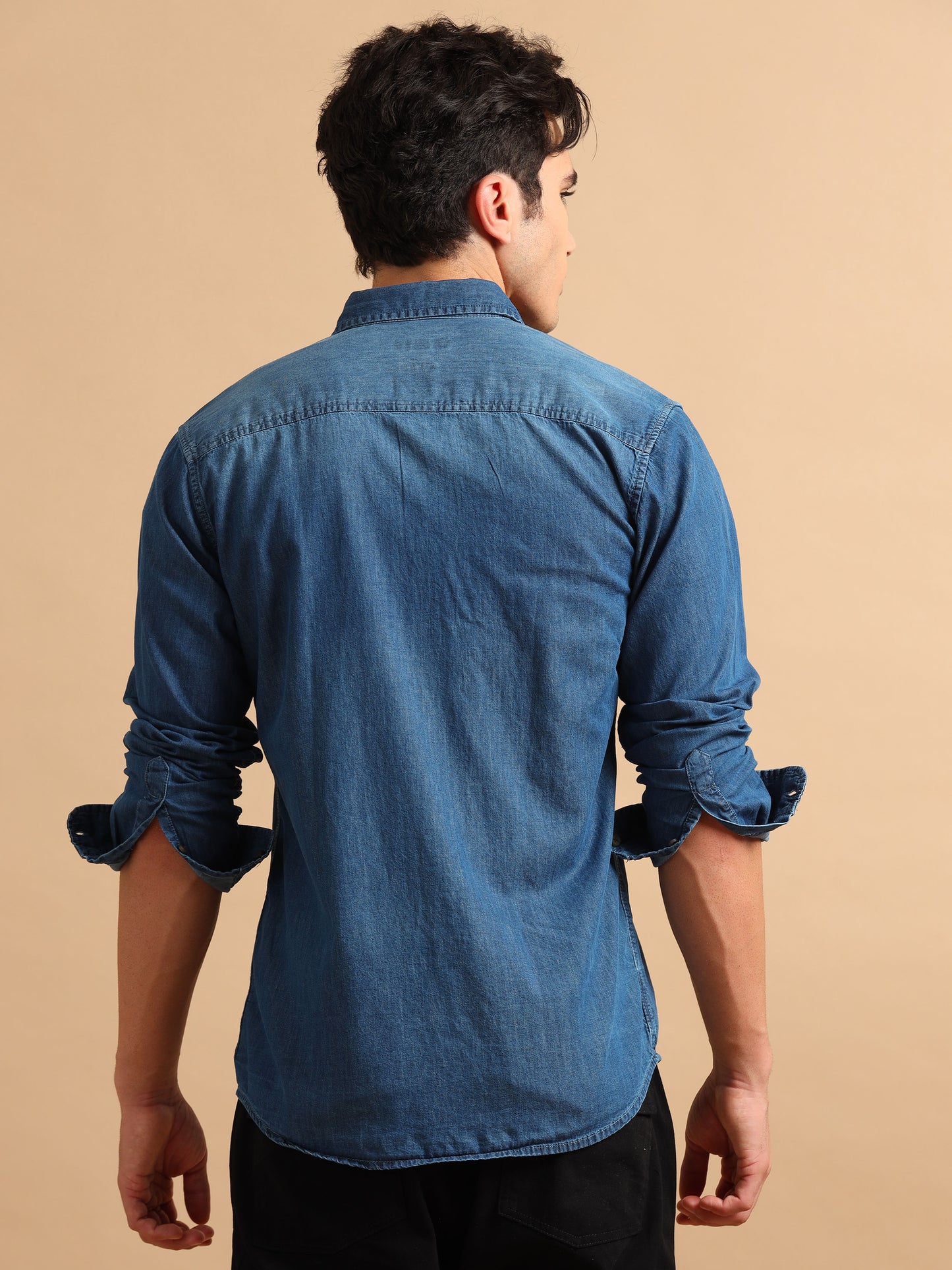 Premium Men DENIM Shirt, Regular Fit, Full Sleeve, Blue