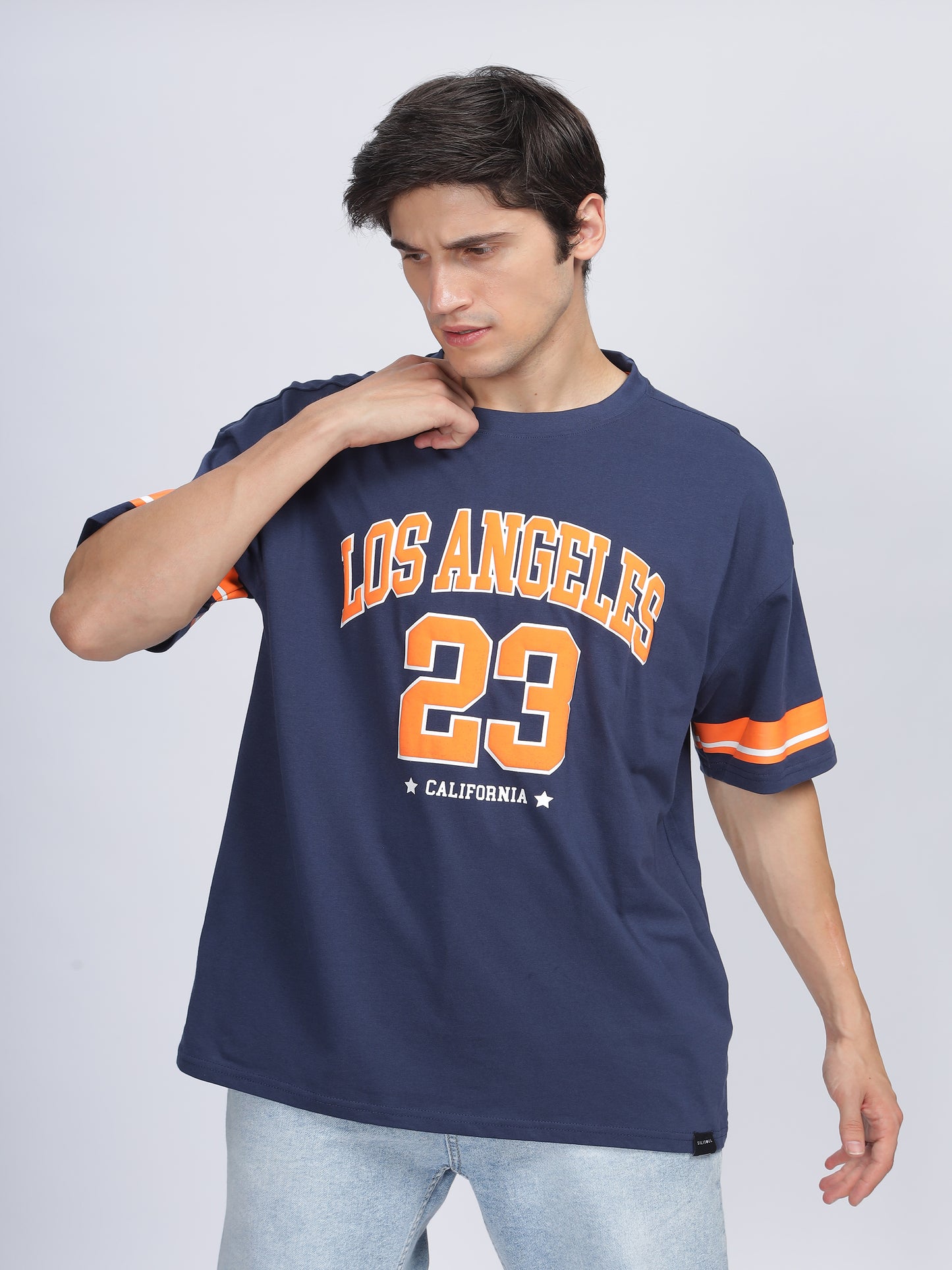 Men LOS ANGELES Printed Oversized T-Shirt SILISOUL