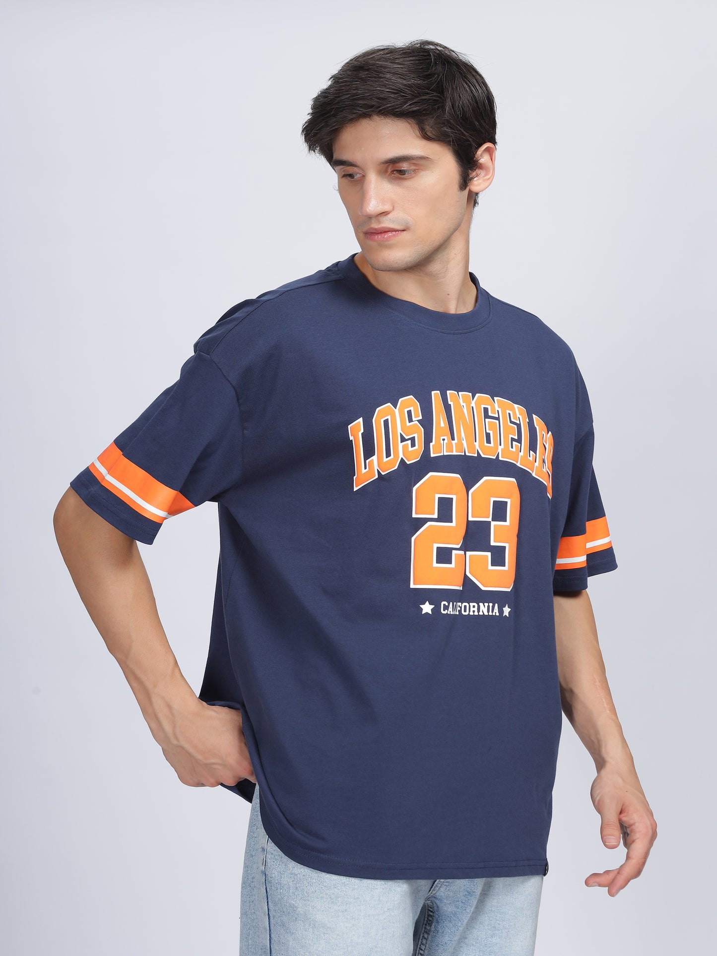 Men LOS ANGELES Printed Oversized T-Shirt