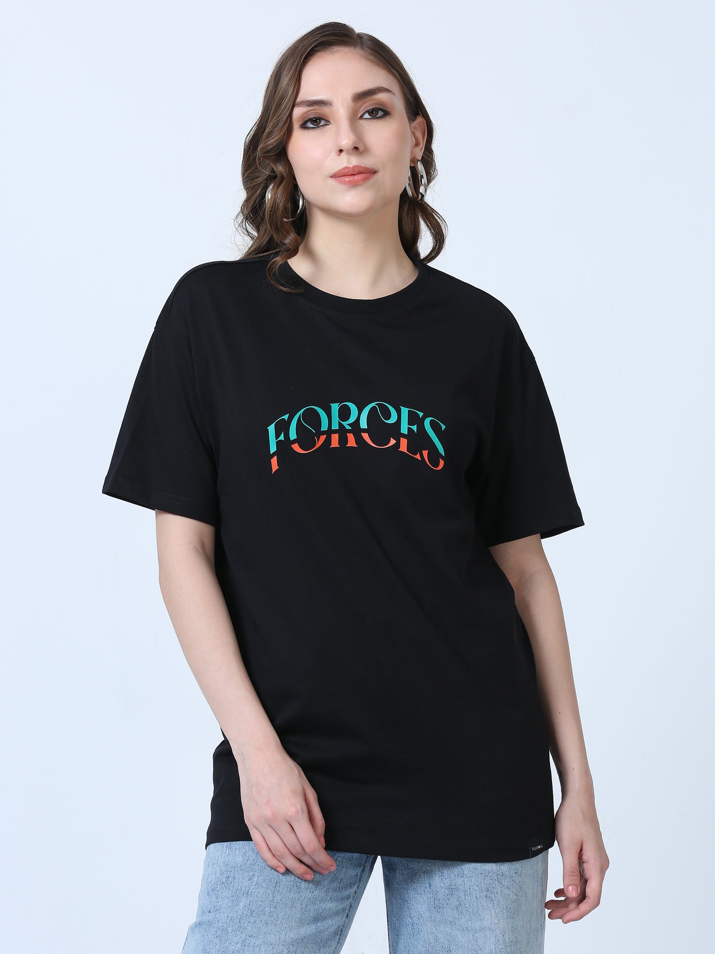 Women FORCES Printed Oversized T-Shirt