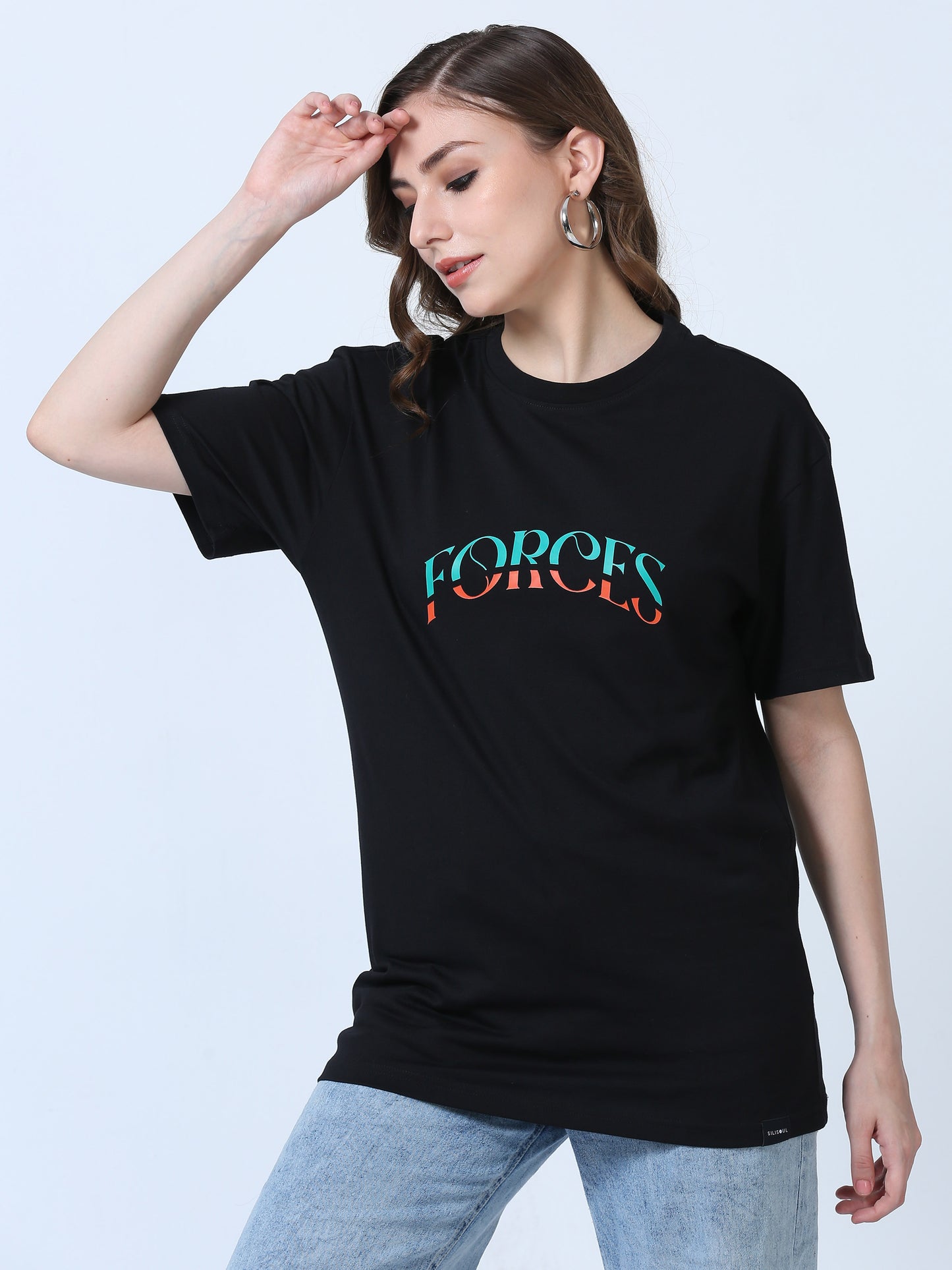 Women FORCES Printed Oversized T-Shirt