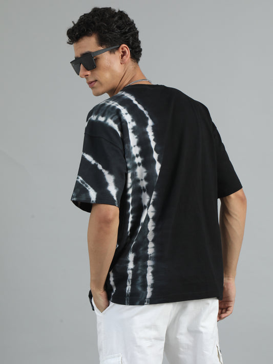 Men Tie & Dye Pattern Oversized T-Shirt