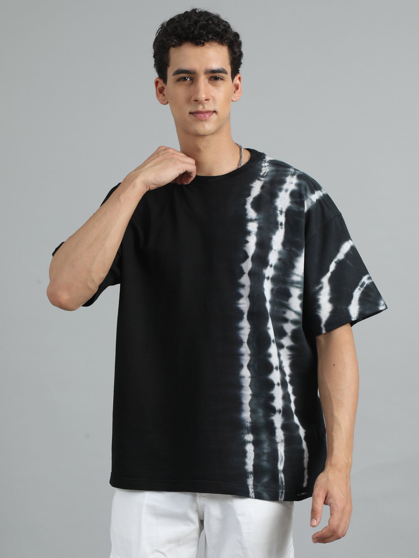 Men Tie & Dye Pattern Oversized T-Shirt