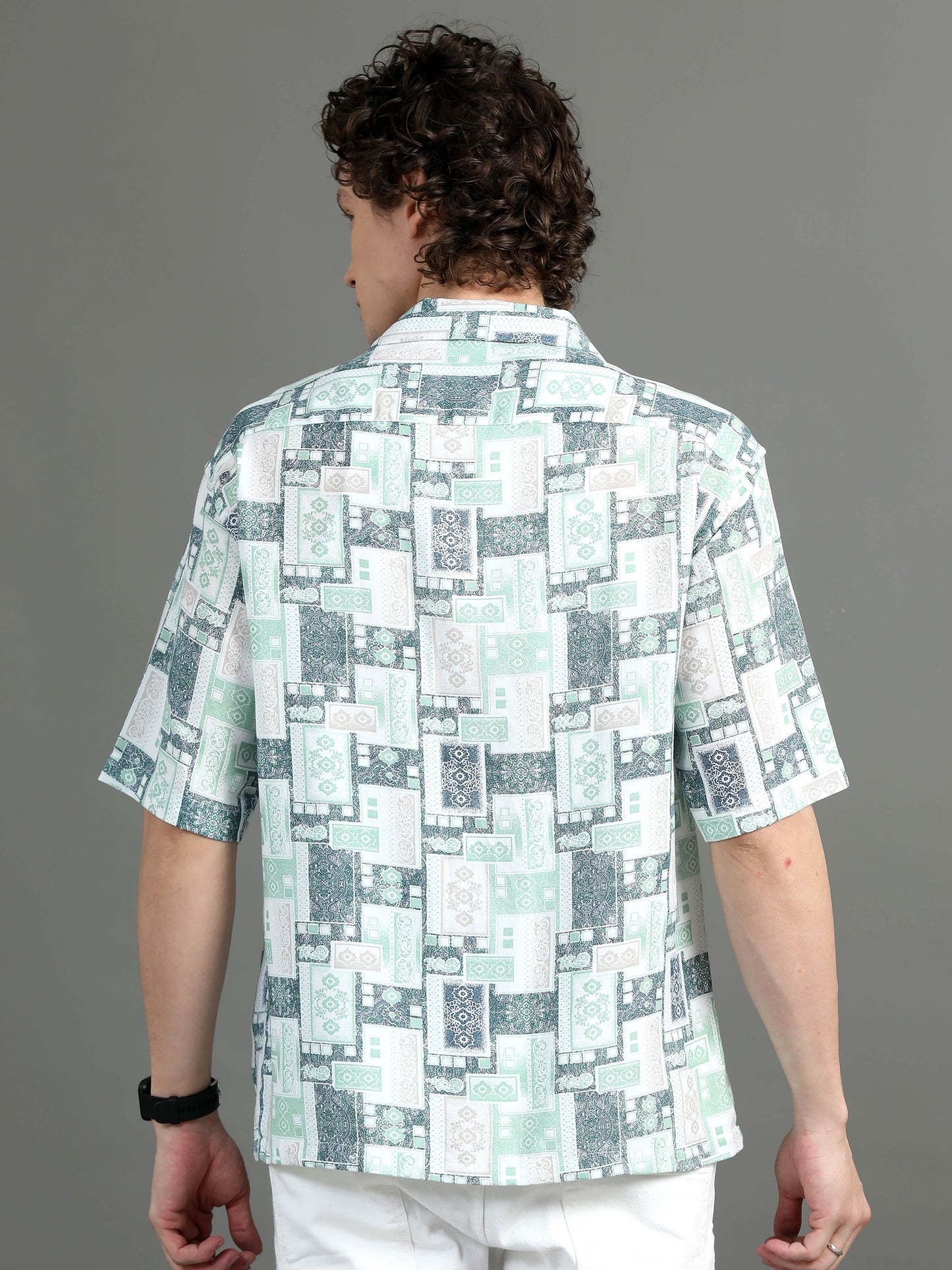Premium Men Summer Shirt, Oversized Fit, Viscose Rayon, Half Sleeve, Printed