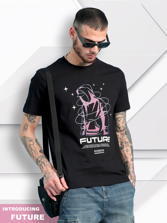 Men FUTURE Printed Regular Fit T-Shirt SILISOUL