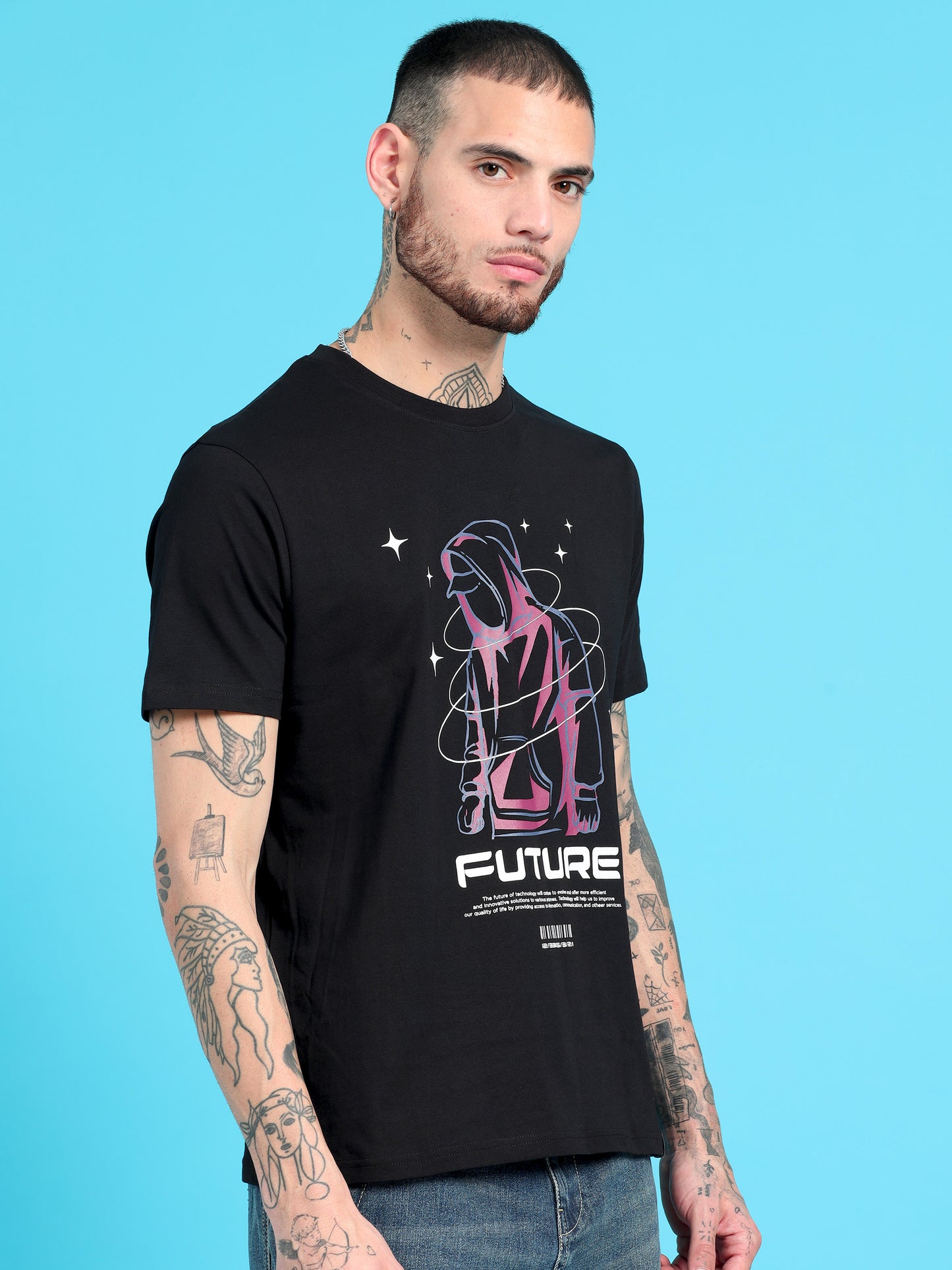 Men FUTURE Printed Regular Fit T-Shirt