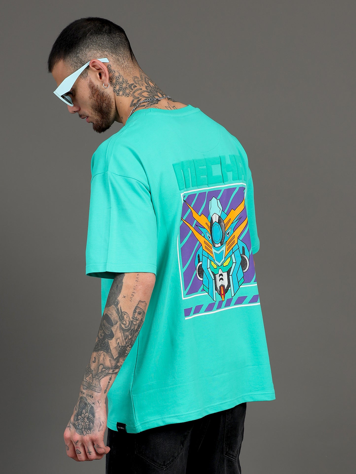 Men MECHA Printed Oversized T-Shirt