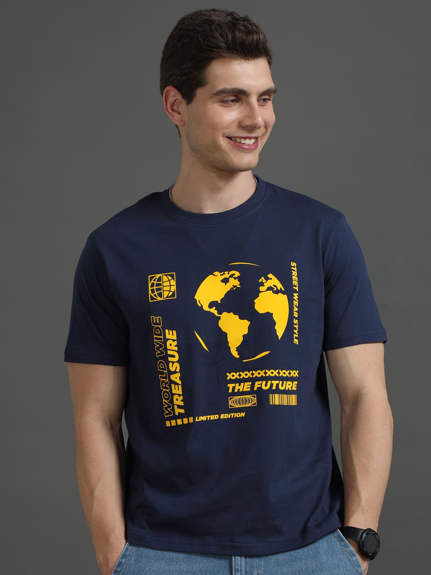 Men THE FUTURE Printed Regular Fit T-Shirt