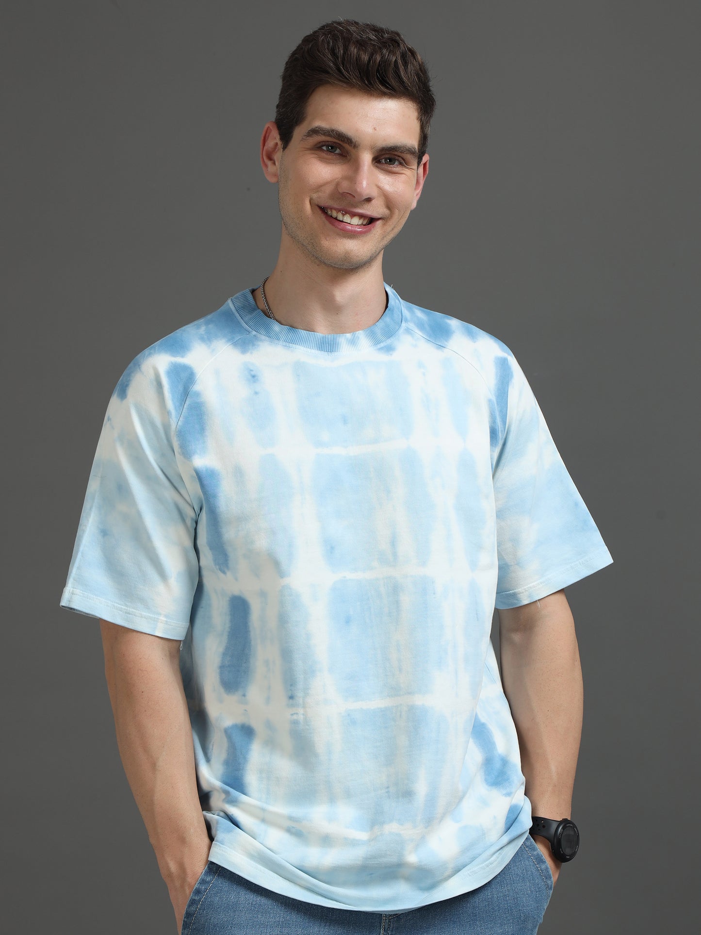 Men Tie & Dye Pattern Oversized T-Shirt SILISOUL