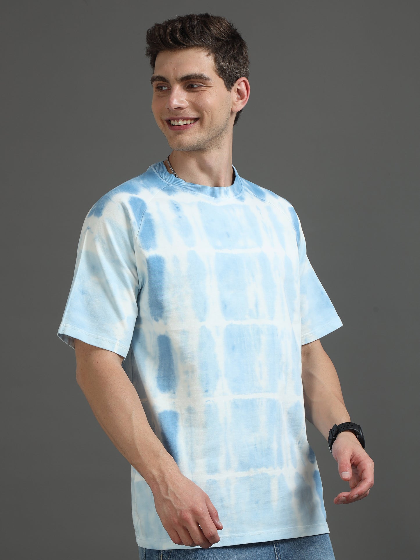 Men Tie & Dye Pattern Oversized T-Shirt