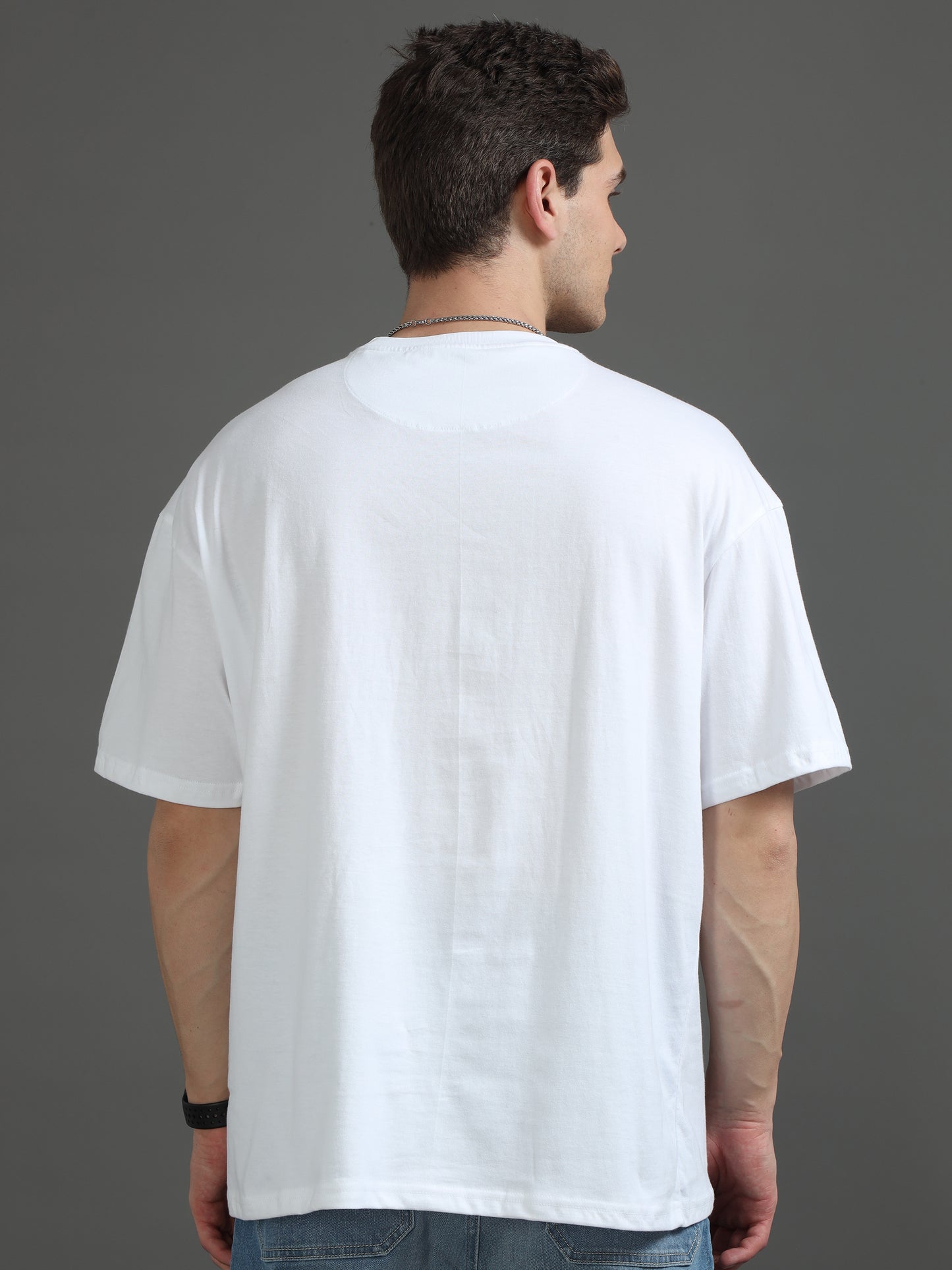 Men LIVIN LARGE Printed Oversized T-Shirt