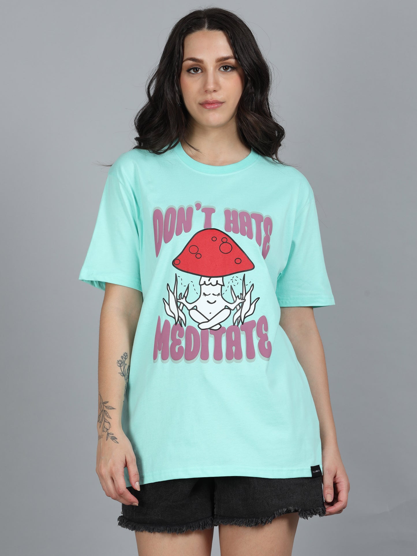 Women Meditate Printed Relaxed Fit T-Shirt