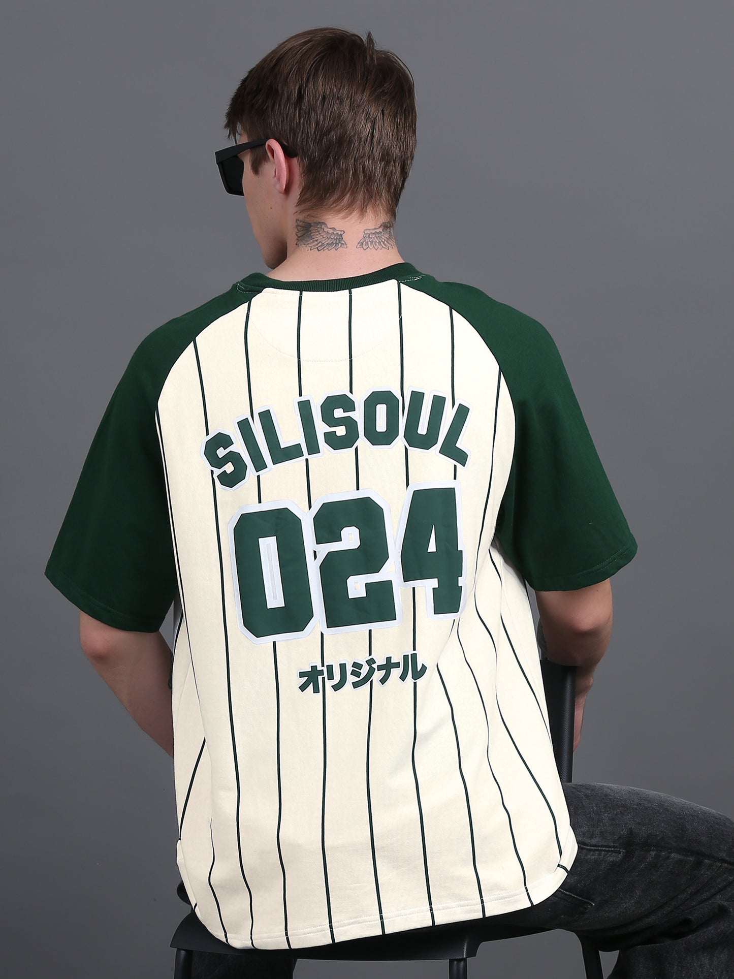 Men BASEBALL Puff Printed Oversized T-Shirt